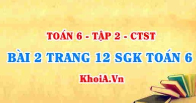 Bài 2 trang 12 SGK Toán 6 Tập 2 Chân trời sáng tạo